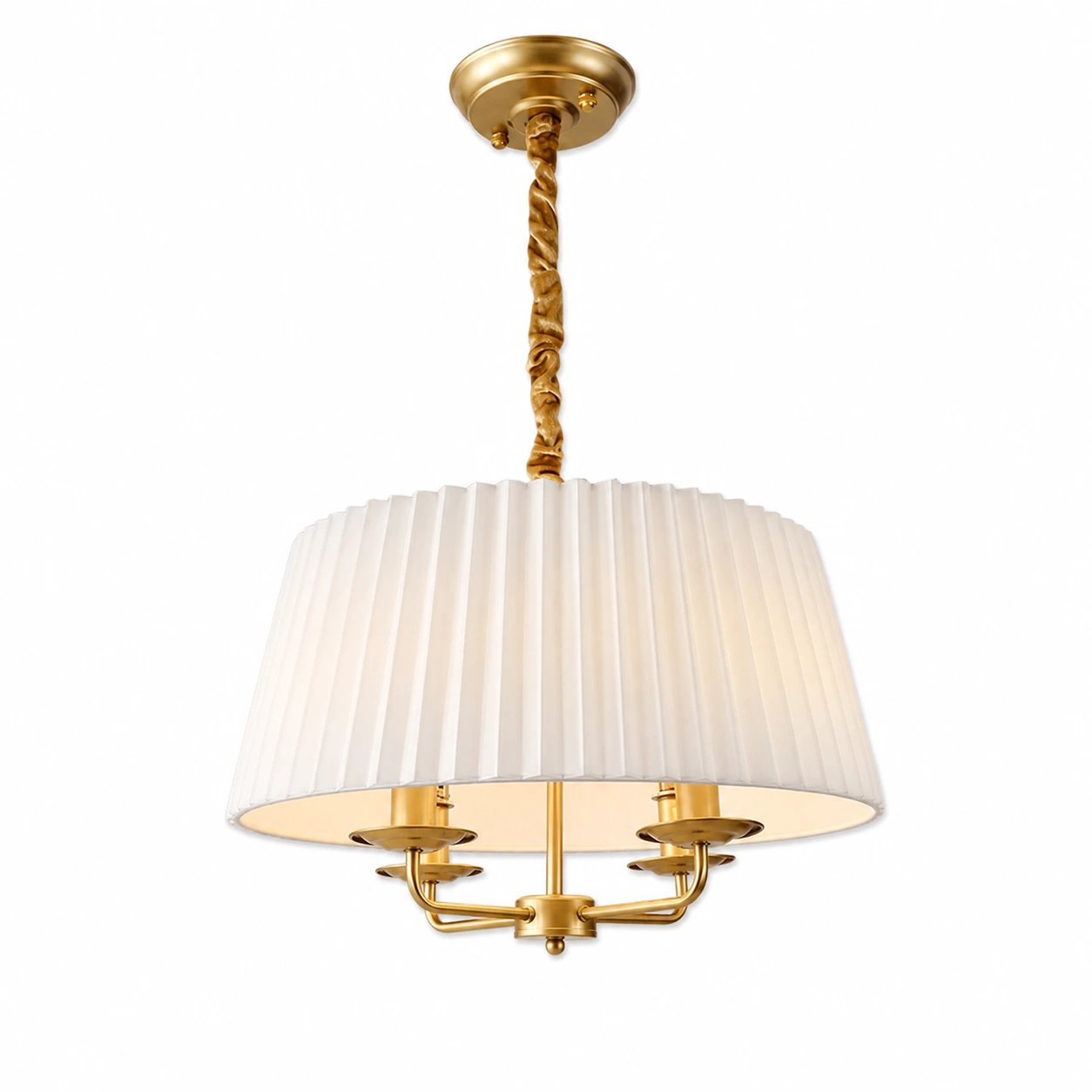 Lampadario Tela con finitura in ottone