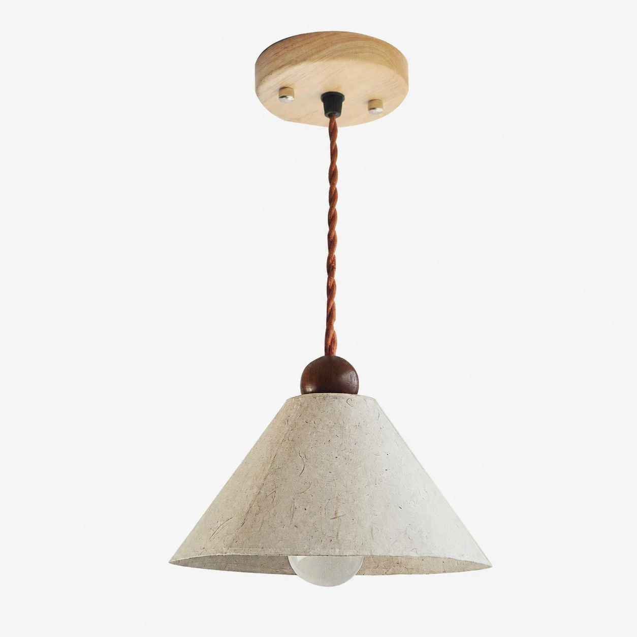 Lampada a sospensione in carta naturale - Vista completa del prodotto